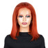 Protea #350 Bright Red Copper Bob Wig, Straight Human Hair Big 13*4 Frontal Lace BOB Wig, 200% Density Easy Wear To Go