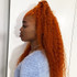 PROTEA Real Human Hair Wigs, #350 Bright Red Copper Water Wave Full Frontal Lace 13*4 Wig, 200% Densiy, 22 Inch