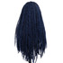 PROTEA Black Mix Blue Twist Braided Frontal Lace Wigs With Baby Hair Synthetic Embroidery 28 Inch