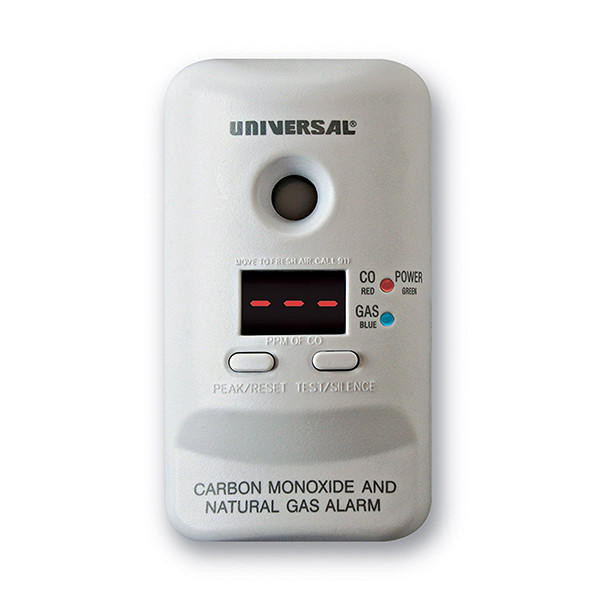 USI Smart Plug-In Carbon Monoxide / Natural Gas Alarm with Display, Battery Backup