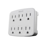  Woods Six-Outlet Surge Protector Wall Tap with Built-In Phone Cradle 41196 