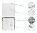EagleLuma Lighting 2×2 ft Backlit LED Flat Panel – Wattage Selectable 15W/20W/25W/30W/40W and 5CCT Selectable 3500–6500K Sensor Ready (2.5mm Base) J-B2-S40-3565-S - Case of 4 Minimum