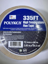 Polyken 335FT High Temperature Flue Tape – 1.75 mil Aluminum Foil, Acrylic Adhesive, -50°F to 500°F, Low VOC, UL 723 - Case of 16 Minimum