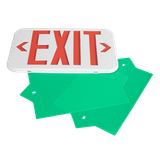 Energetic Lighting LED Emergency Exit Sign, Red/Green Switchable, Single/Double Face, 90-Min Backup, UL 924, White Housing (120/277V) EXSA-DRG-W