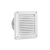 Lambro 4" White Plastic Fresh Air Intake Vent (Mini Louver) - 3" Pipe Crimped 674W-ML- Case of 14 Minimum