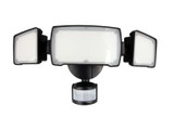 MaxLiteHome MSL3HL black 3-head LED security flood light with motion sensor and photocell