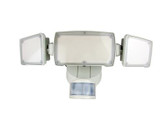 MaxLiteHome MSL3HW white 3-head LED security flood light with motion sensor and photocell