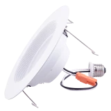 Simply Conserve L12-DL5/6-30K-D 12W 5/6-inch LED downlight retrofit with white trim, E26 adapter, and tension springs