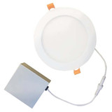 Simply Conserve L12-DLR6-27/50-D-ADJ 6-inch adjustable wafer LED downlight with matte white trim and remote junction box