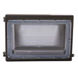 Simply Conserve L35-WPT-50-120/277-D-PC 35W LED wall pack with photocell, black housing, and clear polycarbonate lens
