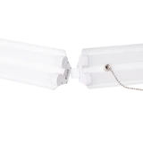 Simply Conserve 40W linkable LED shop light with slim white housing, hanging chain, and pull cord