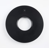 The Energy Conservatory Duct Blaster fan with calibrated flow rings, fan speed controller, fabric cover, trim piece, and foam foot