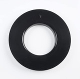 The Energy Conservatory Duct Blaster fan with calibrated flow rings, fan speed controller, fabric cover, trim piece, and foam foot