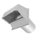 Imperial VT0728 8-inch white R2 heavy duty wall exhaust and intake hood with damper and screen