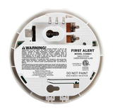 BRK First Alert CO6B01 battery-operated carbon monoxide alarm with white housing and 9V battery power