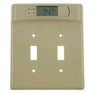  Plate Pals Double Toggle Temp Thermometer Wall Switch Plate White Case of 12 