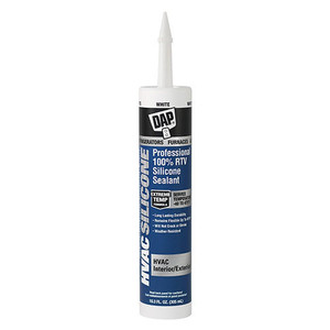  DAP HVAC Professional 100% RTV Silicone Sealant 10.3 FL OZ White Case of 12 