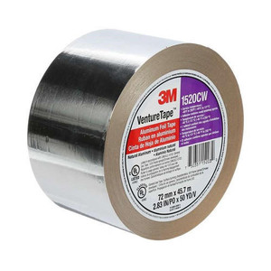  3M Venture Tape™ Aluminum Foil Tape 1520 CW 72 mm x 45.7 m 2 mil (Case of 16 Rolls) 