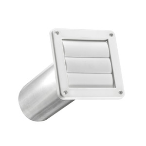 Lambro 4-inch Wall Mounted Plastic Louvered Hood Vent, 11-inch Tail White 267W-B - Case of 12