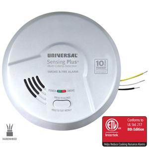 USI Sensing Plus Multi Criteria Hardwired Smoke & Fire Alarm With 10 Year Battery Backup AMI1061SB- Case of 3