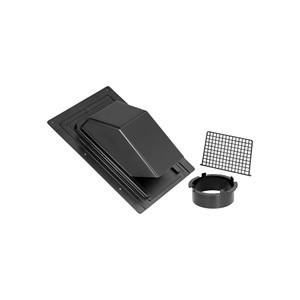 Lambro Black ABS Plastic Roof Exhaust Vent - Damper - 1/4" Removable Screen -  4" Snap-on Collar - 1.5" Length 3540RCS- Case of 10 Minimum