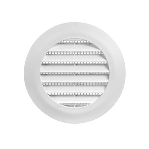 Lambro 4" White Plastic Flush Mount Round Soffit Vent - 3 Mounting Screw Holes 174W-SH - Case of 36 Minimum