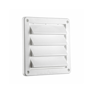 Lambro 6" White Plastic Fresh Air Intake Vent (Rain Guard) - 1" Collar 606W- Case of 6 Minimum