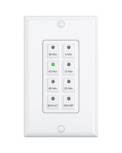 BN-Link Countdown Digital Wall Timer Switch for Exhaust Fan with Push Button BND-60/U110a-1 - Case of 70 Minimum
