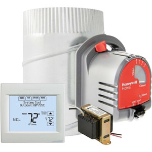 Honeywell Fresh Air Ventilation Kit. Includes New WI-FI Visionpro With Ventilation Control, EARD6TZ Truezone Damper and Transformer YTH8321WF1036/U