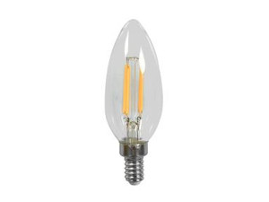 MaxLite EF3B10D930/JA81 clear B10 LED filament candle bulb with E12 candelabra base, 3.5W 3000K JA8 compliant