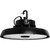 Simply Conserve L100/200-HBU-35/50-120/277-D-ADJ adjustable LED UFO high bay with round black housing, hook mount, and polycarbonate lens
