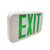 Simply Conserve LED exit sign with selectable red or green letters, dual face option, and emergency battery backup