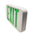 Simply Conserve LED exit sign with selectable red or green letters, dual face option, and emergency battery backup