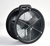 The Energy Conservatory Duct Blaster fan with calibrated flow rings, fan speed controller, fabric cover, trim piece, and foam foot