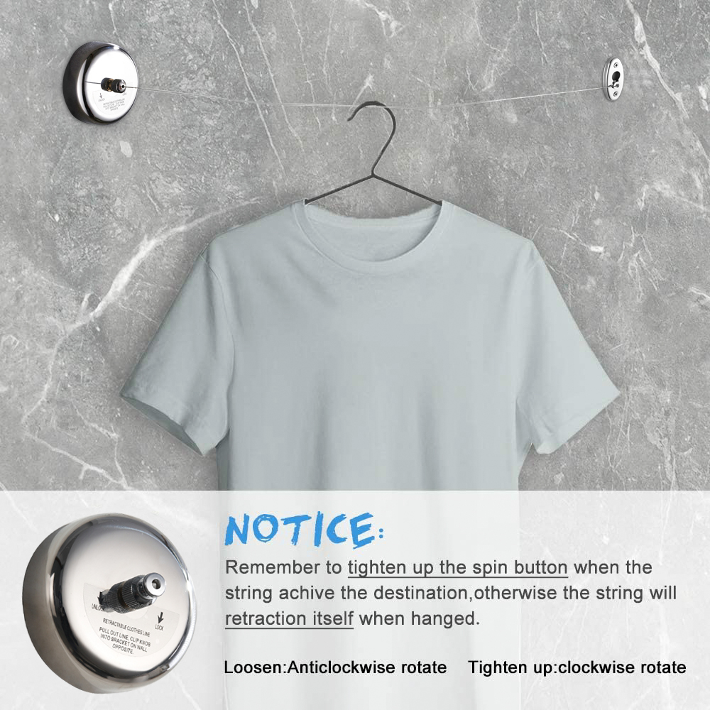 Conserve Smart Retractable Clothes Line with 304 Stainless Steel