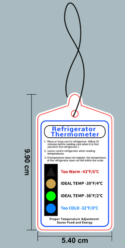 Conserve Smart Refrigerator Temperature Card - Case of 100 Minimum