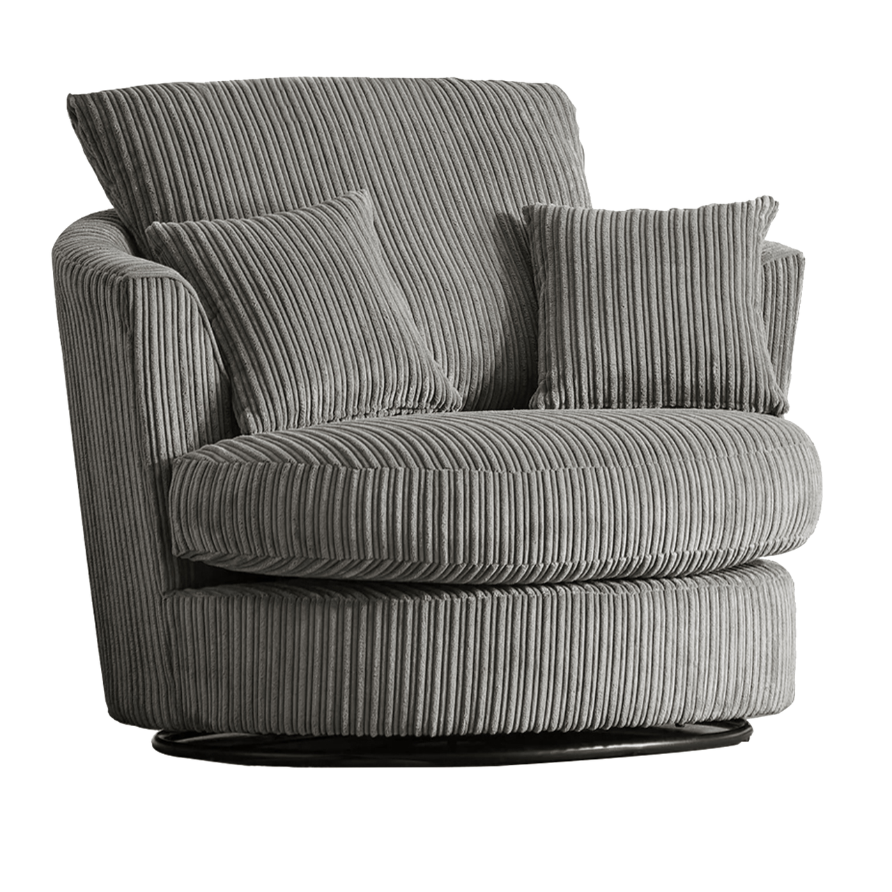 Oxford Modern Cord Fabric Swivel Chair