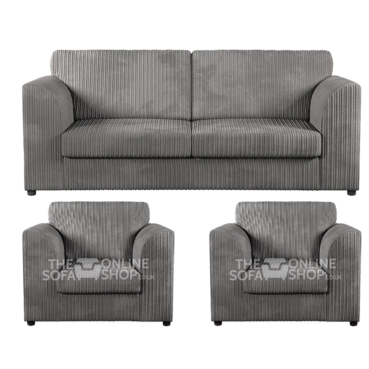 Oxford Full Jumbo Cord Seater and Armchairs Full back