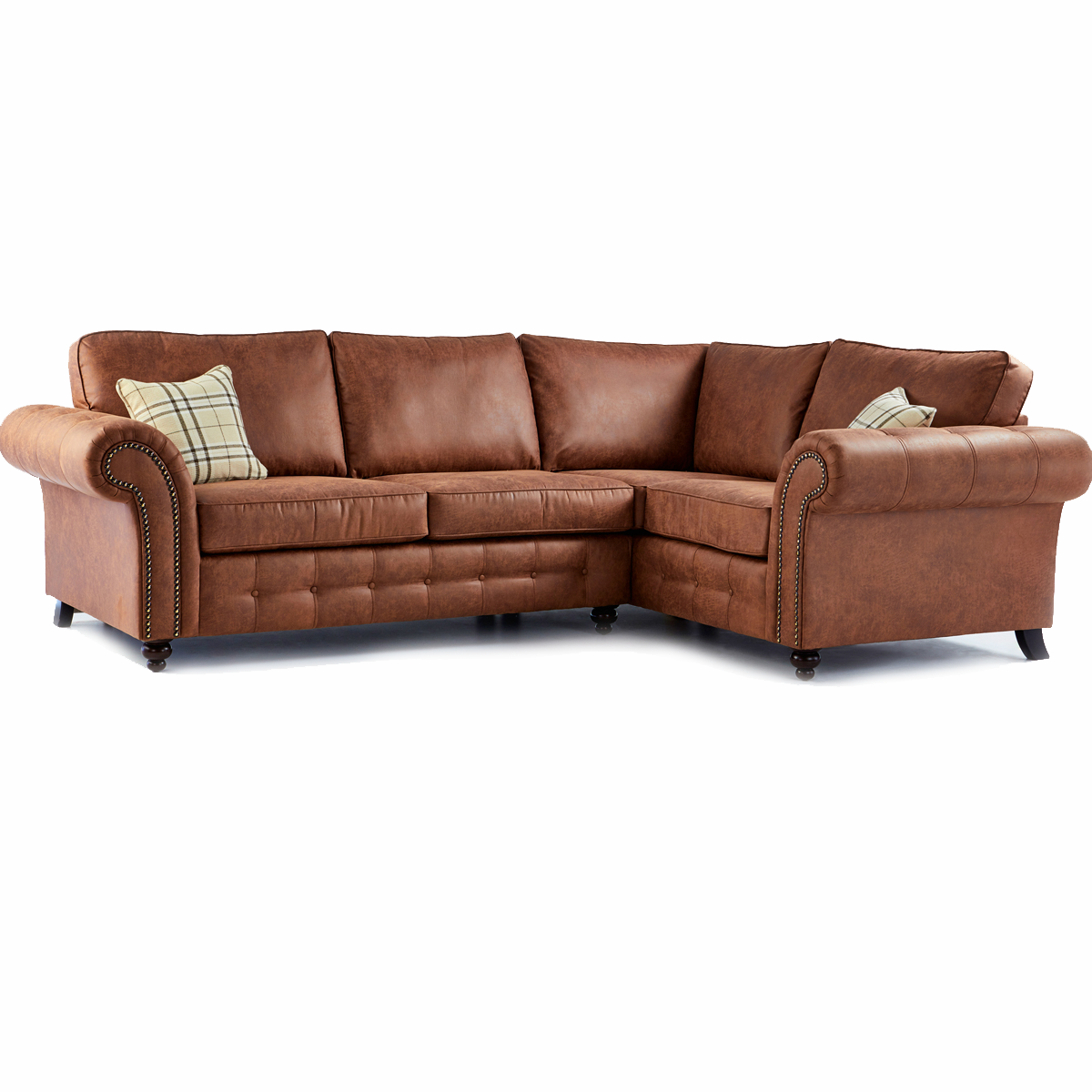 Oakland L Shaped Seater Leather Corner Sofa Tan Or Charcoal