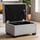 Milan Footstool Chenille Fabric With Storage Black, Grey or Mink