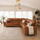 Aria 5 Seater Electric Power Reclining Corner sofa Tan