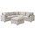 Seaton Grey 5 Seater Linen Weave Corner Sofa with Footstool
