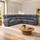 Anna Grey Fabric 5 Seater Electric Reclining Corner Sofa