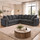 Brentford Grey Chenille Scatter Back Corner Sofa