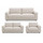 Melrose 3 + 2 + 1 Woven Fabric Three Piece Sofa Suite Beige or Grey