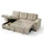 Luna Beige Universal Corner Sofa Bed with Storage Chaise