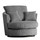 Oxford Modern Cord Fabric Swivel Chair