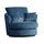 Oxford Swivel Chair Jumbo Cord Blue