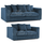 Colourful Oxford Full Jumbo Cord Sofa Set - Scatter back Blue