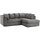 Oxford Full Jumbo Cord 4 Seater Corner Sofa - Scatter back Grey